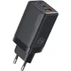 Image de Usams US-CC180 65W ACC 3 Ports GaN Fast Charger (UE) -- Sandru series (65 W, 3 ports), Chargeur USB, Noir