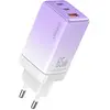 Image de Usams  ad. siec. 2xUSB-C+1xUSB 65W (only head) GaN PD3.0 +QC3.0 Fast Charging fioletowy/gradient pur (65 W, 3 ports), Chargeur USB, Multicolore, Violet