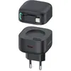Image de Usams  ad. siec. 1xUSB-C ze zwijanym kablem USB-C (only head) PD+QC 35W Gan Fast Charging czarny/bla (35 W, 2 ports), Chargeur USB, Noir