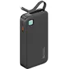 Image de Usams Powerbank ze zwijanym kablem Retractable Lightning 10000 mAh PD 20W Fast Charge XY Series czar (10000 mAh, 20 W, 20 Wh), Chargeur de secours, Noir