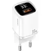 Image de Usams Chargeur rapide 33W QC + PD à affichage numérique (33 W, 1 portion), Chargeur USB, Blanc