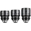 Image de Dzofilm Pavo 2x Anamorphic 3-Lens Kit (28/40/75mm T2.1) for PL/EF Mount (S35) metric - Golden Coatin (Canon EF, Monture L), Objectif, Gris, Or, Noir