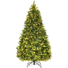 Image de CostwaySapin de Noël Artificiel 240cm Arbre de Noël 81 pommes de pin, Lumières LED, Pied en Métal 60cm, en PVC et PE, Vert