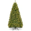 Image de CostwaySapin de Noël Artificiel 180cm Arbre de Noël, Lumières LED multicolore, Pied en Métal 45cm, en PVC, Vert