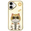 Image de ASUS Nimmy case iPhone 16 6.1" khaki Cool&Cute 2.0 Cat (Apple iPhone 16), Coque pour téléphone portable, Gris, Vert