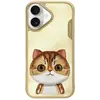 Image de LEXI-Net Nimmy case iPhone 16 6.1" khaki Big Eyed Pet 2.0 Cat (Apple iPhone 16), Coque pour téléphone portable, Vert