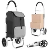 Image de Inateck Chariot de Courses Pliable Caddie Course 41L à Grandes Roues Silencieuses, Cadre en Aluminium, Sac Imperméable avec Compartiment Isotherme, Poussette de Marché Noir et Gris