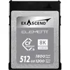 Image de Exascend CFexpress Card Type B 512GB R1800/W750 Element Series (Nouveauté) (512 Go, CFexpress type B), Carte mémoire, Noir, Gris