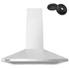 Image de 60cm Débit 370m³/h 3 Vitesses Evacuation Ou Recyclage LED Eclairage Inox 201SS60 Ciarra