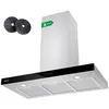 Image de A+++ hotte 90cm - tactile et WiFi - 4 vitesses - 650 m3/h - booster fonction - recyclage ou evacuation - cheminée - inox - cbcs9102
