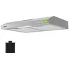 Image de CIARRA Hotte visière 60cm - Classe A+ - 1* Filtre à charbon - 220m³/h - 3 vitesses - Recyclage & Evacuation - Hotte aspirante casquette - Inox