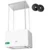 Image de CD4850S Hotte îlot 48cm - Wi-Fi & Tactile - 700m3/h - 2pcs Filtre à charbon - 4 Vitesses - Recyclage - LED Affichage - Blanc