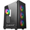 Image de Boîtier de jeu Unykach MIR 100 ATX avec Micro ATX ITX - Côté en verre trempé - USB-A 2.0, 3.0 et audio - 4 ventilateurs ARGB de 120 mm installés - Prend en charge le refroidissement liquide