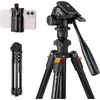 Image de K&F Concept Concept Tripod w/ Videohead (Métal), Trépied, Noir