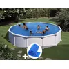 Image de Kit piscine acier blanc Gré Atlantis ronde 5,70 x 1,32 m + Bâche à bulles