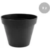 Image de Lot de 2 Pots de fleur rond Toscane Ø 60 x H.47 cm Anthracite - Eda