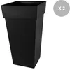 Image de Lot de 2 pots de fleur carré Toscane 43 x H.80 cm - Anthracite