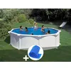 Image de Kit piscine acier blanc Gré Atlantis ronde 4,80 x 1,32 m + Bâche à bulles