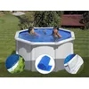 Image de Kit piscine acier blanc Gré Fidji ronde 2,60 x 1,22 m + Bâche hiver + Bâche à bulles + Tapis de sol