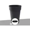Image de Pot de fleur rond Toscane Ø 46 x H.65 cm Anthracite + Soucoupe - Eda