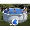Image de Kit piscine acier blanc Gré Bora Bora ronde 3,20 x 1,22 m + Bâche à bulles