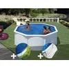 Image de Kit piscine acier blanc Gré Fidji ronde 3,20 x 1,22 m + Bâche hiver + Tapis de sol