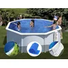 Image de Kit piscine acier blanc Gré Bora Bora ronde 3,20 x 1,22 m + Bâche hiver + Bâche à bulles + Tapis de sol