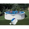 Image de Kit piscine acier blanc Gré Fidji ronde 4,80 x 1,22 m + Tapis de sol
