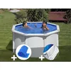 Image de Kit piscine acier blanc Gré Fidji ronde 2,60 x 1,22 m + Bâche à bulles + Tapis de sol