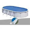 Image de Kit piscine acier blanc Gré Fidji ovale 6,34 x 3,99 x 1,22 m + Tapis de sol