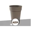 Image de Pot de fleur rond Toscane Ø 46 x H.65 cm Taupe + Soucoupe - Eda