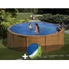 Image de Kit piscine acier aspect bois Gré Mauritius ronde 3,70 x 1,32 m + Bâche hiver
