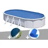 Image de Kit piscine acier blanc Gré Fidji ovale 5,27 x 3,27 x 1,22 m + Bâche hiver + Bâche à bulles