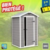 Image de abri de jardin en resine type cabine - gris - 1,2 M2