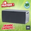 Image de Coffre de jardin en résine - 123 x 54 x 57 cm - 305 litres - gris