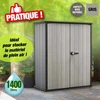 Image de Armoire de jardin en résine haute resistance - 1400 litres - gris