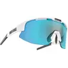 Image de Bliz, Unisexe, Lunettes de sport, Matrix Small (blanc mat, Smoke w Blue Multi), Bleu, Blanc