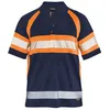 Image de Polo Haute Visibilité Marine/orange Fluorescent Taille Xs