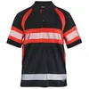 Image de Polo Haute Visibilité Noir/rouge Fluorescent Taille M