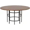 Image de Table de repas effet bois et noir en MDF et acier Copenhagen 140 cm