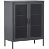 Image de Venture Home - Buffet 2 portes grillagées en acier Misha Gris