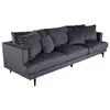 Image de Canape droit ebuy24 3 places en velours gris 255 x 255 x 66 cm