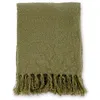 Image de Jeté de canapé en polyester avec pampilles Stanly 170 x 130 cm Vert