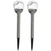 Image de Best season 477-37 lampe de jardin led à énergie solaire argent 39 x 8 cm lot de 2