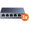 Image de TP-Link TL-SG105 3-Pack (5 ports), Switch réseau, Gris