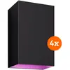 Image de Philips, Éclairage d'extérieur, Hue Resonate muurlamp White and Color zwart 4-pack (1000 lm, GU10)