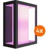 Image de Philips, Éclairage d'extérieur, Hue Impress muurlamp White and Color zwart breed 4-pack (3000 lm)