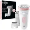Image de Épilateur électrique - BRAUN - Silk-épil 7 - Épilation facile - Peau douce longue durée - 7-030 - Blanc / Rose