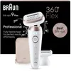 Image de Braun épilateur silk-épil 9 flex - avec tête de rasoir pour femmes et sabot tondeuse - blanc/rose titane