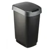 Image de ROTHO Poubelle TWIST 25 litres argent foncé Poubelle avec balançoire et couvercle à charnière